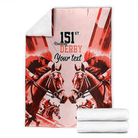 Personalized Kentucky Horse Racing Blanket Happy 151st Anniversary Red Style LT9