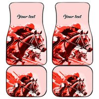 Personalized Kentucky Horse Racing Car Mats Happy 151st Anniversary Red Style LT9