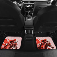 Personalized Kentucky Horse Racing Car Mats Happy 151st Anniversary Red Style LT9