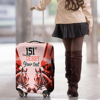 Personalized Kentucky Horse Racing Luggage Cover Happy 151st Anniversary Red Style LT9