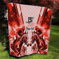 Personalized Kentucky Horse Racing Quilt Happy 151st Anniversary Red Style LT9