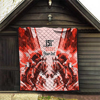 Personalized Kentucky Horse Racing Quilt Happy 151st Anniversary Red Style LT9