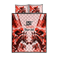 Personalized Kentucky Horse Racing Quilt Bed Set Happy 151st Anniversary Red Style LT9