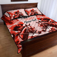 Personalized Kentucky Horse Racing Quilt Bed Set Happy 151st Anniversary Red Style LT9