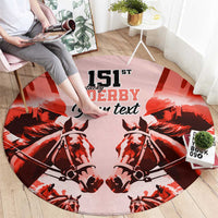 Personalized Kentucky Horse Racing Round Carpet Happy 151st Anniversary Red Style LT9
