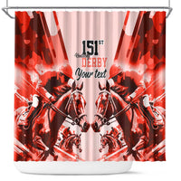 Personalized Kentucky Horse Racing Shower Curtain Happy 151st Anniversary Red Style LT9
