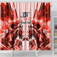 Personalized Kentucky Horse Racing Shower Curtain Happy 151st Anniversary Red Style LT9