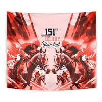 Personalized Kentucky Horse Racing Tapestry Happy 151st Anniversary Red Style LT9