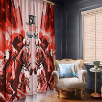 Personalized Kentucky Horse Racing Window Curtain Happy 151st Anniversary Red Style LT9