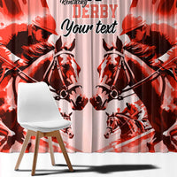 Personalized Kentucky Horse Racing Window Curtain Happy 151st Anniversary Red Style LT9