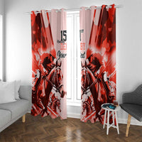 Personalized Kentucky Horse Racing Window Curtain Happy 151st Anniversary Red Style LT9