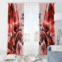 Personalized Kentucky Horse Racing Window Curtain Happy 151st Anniversary Red Style LT9