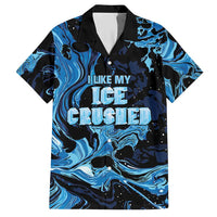 I Like My Ice Crushed Personalized Hawaiian Shirt Ice Blue White Marble Seamless
