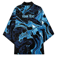 I Like My Ice Crushed Personalized Kimono Ice Blue White Marble Seamless