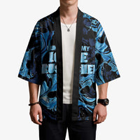 I Like My Ice Crushed Personalized Kimono Ice Blue White Marble Seamless