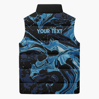 I Like My Ice Crushed Personalized Sleeveless Puffer Jacket Ice Blue White Marble Seamless