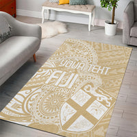 Custom Indo Fijians Area Rug Fiji ke Hindustani Polyneisan Paisley Beige Style LT9 - Wonder Print Shop