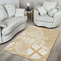 Custom Indo Fijians Area Rug Fiji ke Hindustani Polyneisan Paisley Beige Style LT9 - Wonder Print Shop