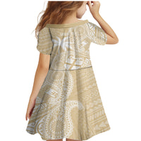 Custom Indo Fijians Family Matching Mermaid Dress and Hawaiian Shirt Fiji ke Hindustani Polyneisan Paisley Beige Style LT9 - Wonder Print Shop