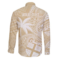 Custom Indo Fijians Family Matching Short Sleeve Bodycon Dress and Hawaiian Shirt Fiji ke Hindustani Polyneisan Paisley Beige Style - Wonder Print Shop