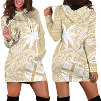 Custom Indo Fijians Hoodie Dress Fiji ke Hindustani Polyneisan Paisley Beige Style - Wonder Print Shop