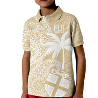 Custom Indo Fijians Kid Polo Shirt Fiji ke Hindustani Polyneisan Paisley Beige Style - Wonder Print Shop