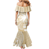 Custom Indo Fijians Mermaid Dress Fiji ke Hindustani Polyneisan Paisley Beige Style - Wonder Print Shop