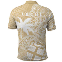 Custom Indo Fijians Polo Shirt Fiji ke Hindustani Polyneisan Paisley Beige Style - Wonder Print Shop