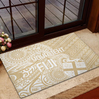 Custom Indo Fijians Rubber Doormat Fiji ke Hindustani Polyneisan Paisley Beige Style - Wonder Print Shop