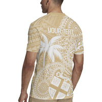 Custom Indo Fijians Rugby Jersey Fiji ke Hindustani Polyneisan Paisley Beige Style - Wonder Print Shop