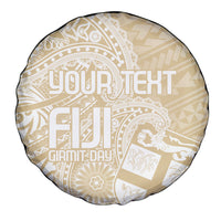 Custom Indo Fijians Spare Tire Cover Fiji ke Hindustani Polyneisan Paisley Beige Style - Wonder Print Shop