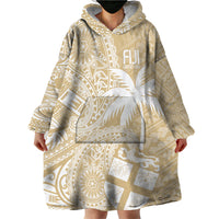 Custom Indo Fijians Wearable Blanket Hoodie Fiji ke Hindustani Polyneisan Paisley Beige Style - Wonder Print Shop