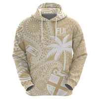 Custom Indo Fijians Zip Hoodie Fiji ke Hindustani Polyneisan Paisley Beige Style - Wonder Print Shop