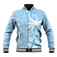 Custom Indo Fijians Baseball Jacket Fiji ke Hindustani Polyneisan Paisley Blue Style LT9 - Wonder Print Shop