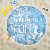 Custom Indo Fijians Beach Blanket Fiji ke Hindustani Polyneisan Paisley Blue Style LT9 - Wonder Print Shop