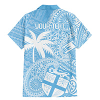 Custom Indo Fijians Family Matching Mermaid Dress and Hawaiian Shirt Fiji ke Hindustani Polyneisan Paisley Blue Style LT9 - Wonder Print Shop