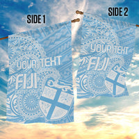 Custom Indo Fijians Garden Flag Fiji ke Hindustani Polyneisan Paisley Blue Style - Wonder Print Shop