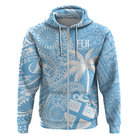 Custom Indo Fijians Hoodie Fiji ke Hindustani Polyneisan Paisley Blue Style - Wonder Print Shop