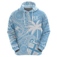 Custom Indo Fijians Hoodie Fiji ke Hindustani Polyneisan Paisley Blue Style - Wonder Print Shop