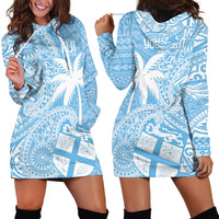Custom Indo Fijians Hoodie Dress Fiji ke Hindustani Polyneisan Paisley Blue Style - Wonder Print Shop