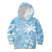 Custom Indo Fijians Kid Hoodie Fiji ke Hindustani Polyneisan Paisley Blue Style - Wonder Print Shop
