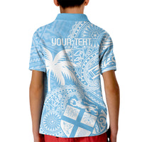 Custom Indo Fijians Kid Polo Shirt Fiji ke Hindustani Polyneisan Paisley Blue Style - Wonder Print Shop