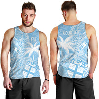 Custom Indo Fijians Men Tank Top Fiji ke Hindustani Polyneisan Paisley Blue Style - Wonder Print Shop