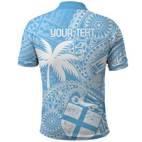 Custom Indo Fijians Polo Shirt Fiji ke Hindustani Polyneisan Paisley Blue Style - Wonder Print Shop