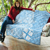 Custom Indo Fijians Quilt Fiji ke Hindustani Polyneisan Paisley Blue Style - Wonder Print Shop