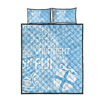 Custom Indo Fijians Quilt Bed Set Fiji ke Hindustani Polyneisan Paisley Blue Style - Wonder Print Shop