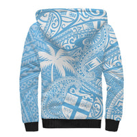 Custom Indo Fijians Sherpa Hoodie Fiji ke Hindustani Polyneisan Paisley Blue Style - Wonder Print Shop