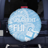 Custom Indo Fijians Spare Tire Cover Fiji ke Hindustani Polyneisan Paisley Blue Style - Wonder Print Shop