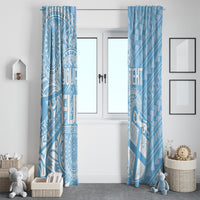 Custom Indo Fijians Window Curtain Fiji ke Hindustani Polyneisan Paisley Blue Style - Wonder Print Shop