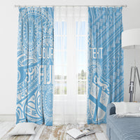Custom Indo Fijians Window Curtain Fiji ke Hindustani Polyneisan Paisley Blue Style - Wonder Print Shop